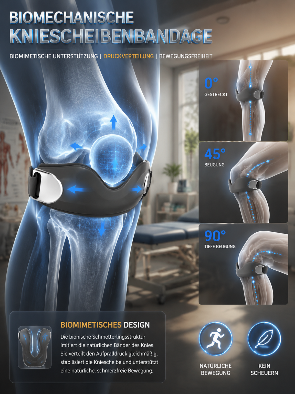 🦵 KneeRelief Bionic: Die biomechanische Kniebandage mit Bänder-Stütze! 🛡️