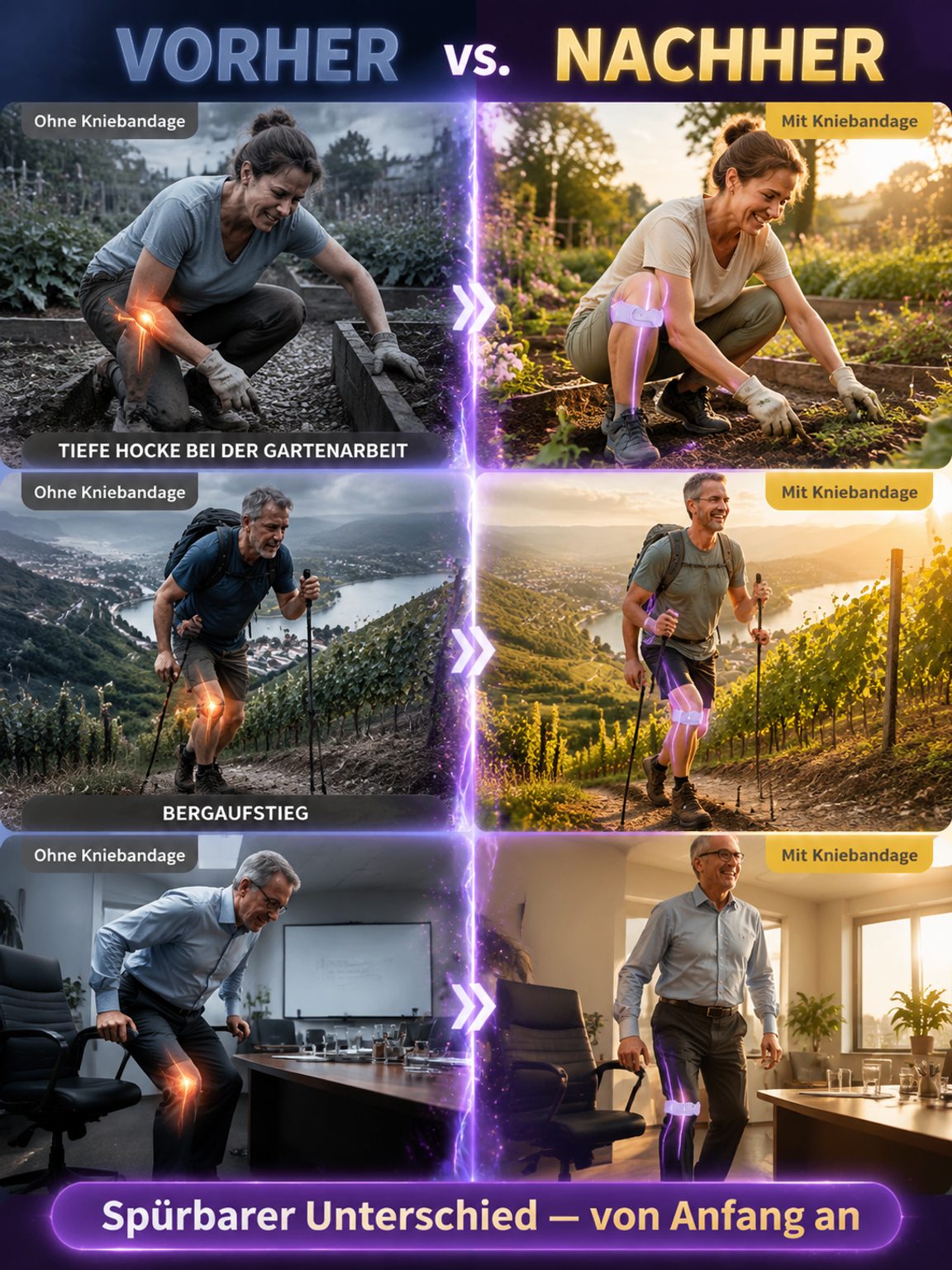 🦵 KneeRelief Bionic: Die biomechanische Kniebandage mit Bänder-Stütze! 🛡️