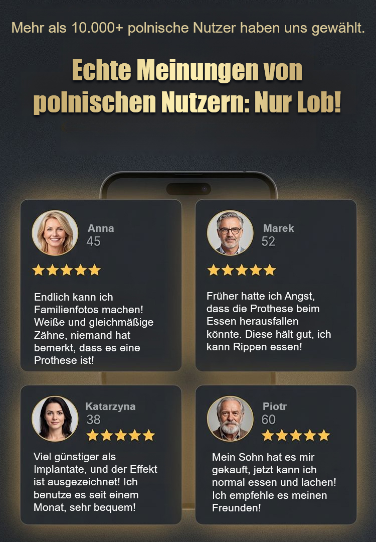 【✨ Thermofit-Technologie ✨】Selbstanpassendes Gebiss: Perfekter Sitz ohne Kleber 🍏