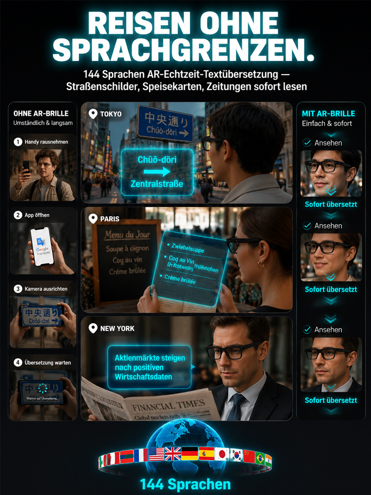 🕶️ 3-in-1 Carbon-Multifunktionsbrille: AR-Navi & 4K-Kamera! 📱