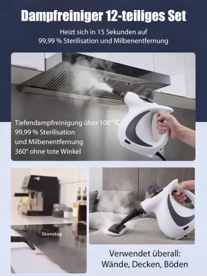 【🚀115°C-Power-Dampf🚀】Hochdruck-Dampfreiniger♨️ 99.9%-Keimfrei-ohne-Chemie! 🧼