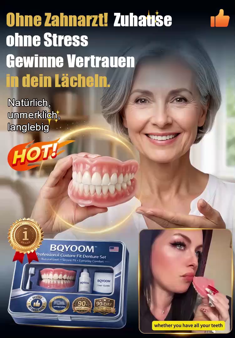 【✨ Thermofit-Technologie ✨】Selbstanpassendes Gebiss: Perfekter Sitz ohne Kleber 🍏