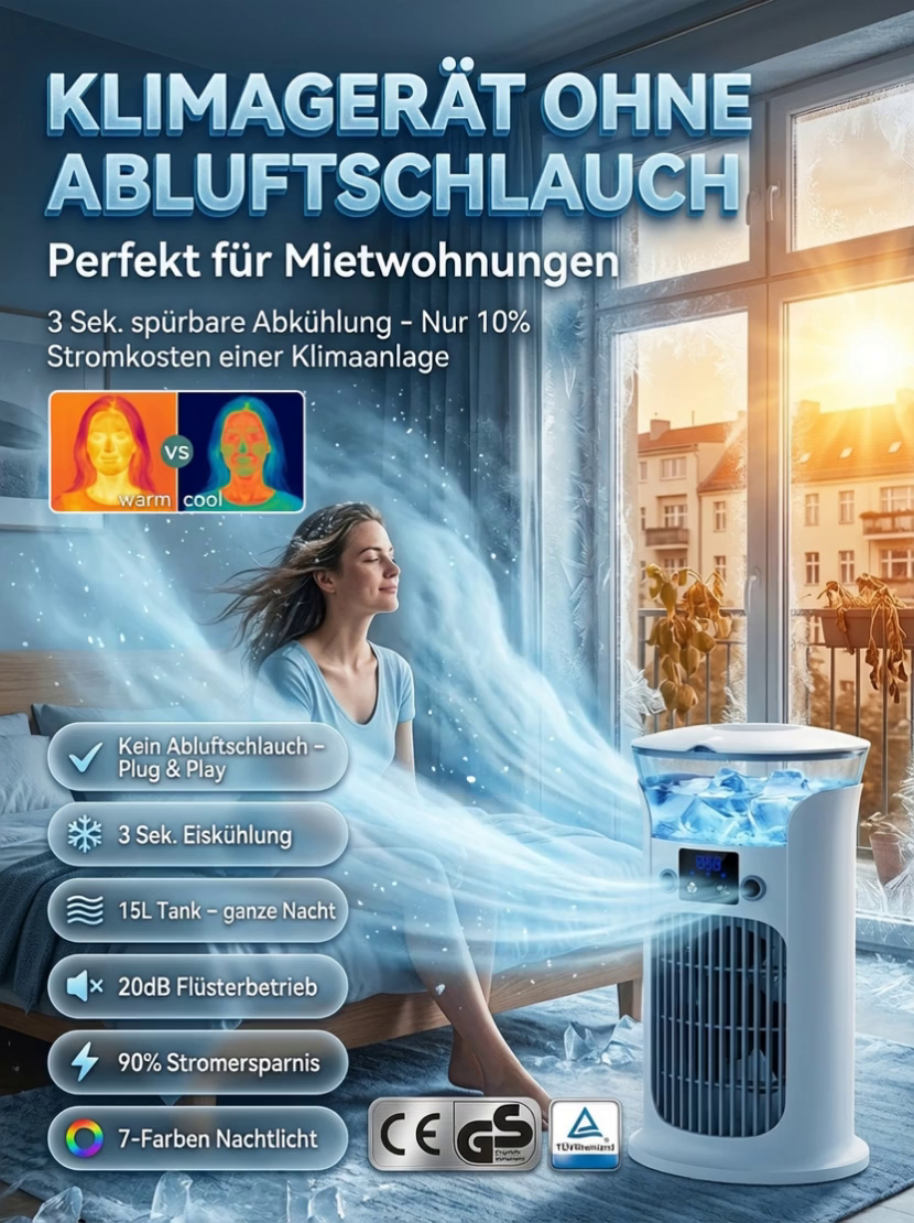 【✨ Beople Ventilator ✨】Halbleiter-Tech: Kühle Eisluft in 3 Sekunden! 🚀