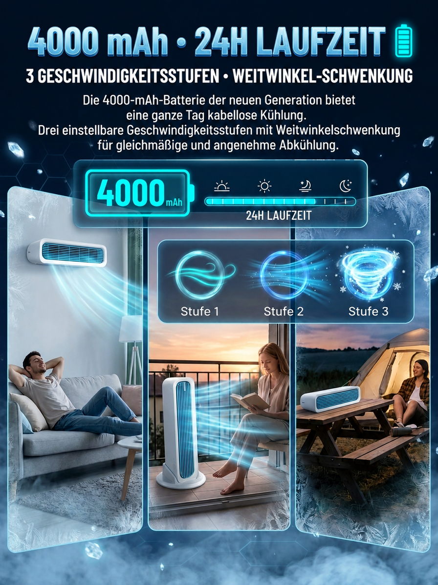 【✨ Klima-Kühlsystem ✨】Eisnebel-Kühlung: Sofort 22°C Wohlfühlklima! 🚀