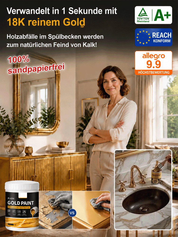 【✨ Premium-Goldlack ✨】Louvre-Effekt für Ihr Zuhause: Glanzvolles Handarbeits-Finish! 👑