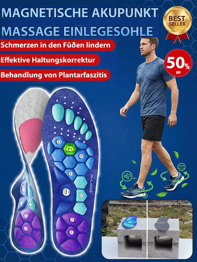 【💯 Gehen wie auf Wolken! 💯】Magnetische Akupressur-Sohlen 🦶 Vitalität in 3 Min. spüren. ✨ Nur heute: 50% Rabatt & 1+1 GRATIS!