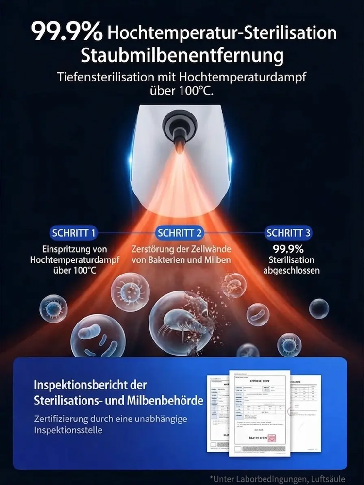 【🚀115°C-Power-Dampf🚀】Hochdruck-Dampfreiniger♨️ 99.9%-Keimfrei-ohne-Chemie! 🧼