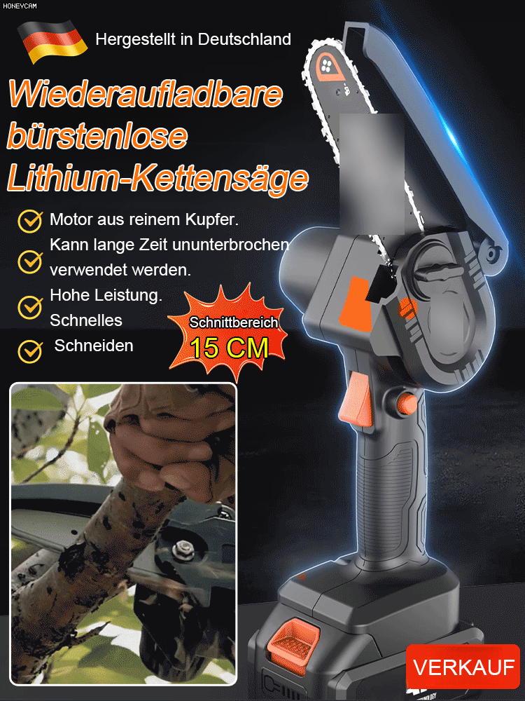 [DEUTSCHE POWER] 11.000 U/min Monster-Kettensäge | Bürstenloser Motor | Schneidet Eiche wie Butter – Einhand-Betrieb & 24h Dauerlauf!