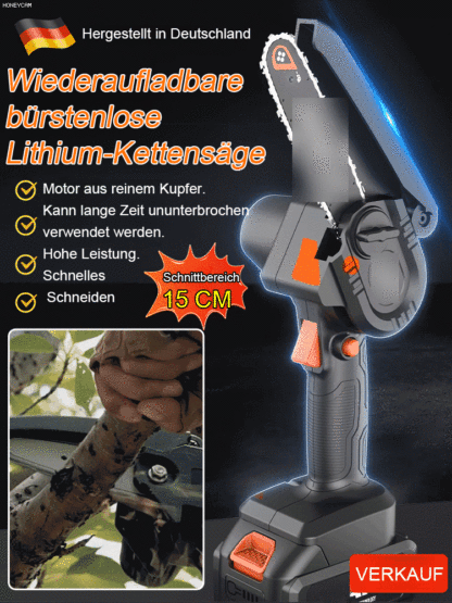 [DEUTSCHE POWER] 11.000 U/min Monster-Kettensäge | Bürstenloser Motor | Schneidet Eiche wie Butter – Einhand-Betrieb & 24h Dauerlauf!