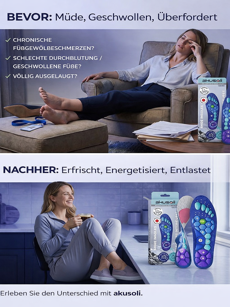 【💯 Gehen wie auf Wolken! 💯】Magnetische Akupressur-Sohlen 🦶 Vitalität in 3 Min. spüren. ✨ Nur heute: 50% Rabatt & 1+1 GRATIS!