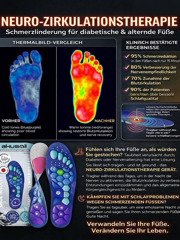 【💯 Gehen wie auf Wolken! 💯】Magnetische Akupressur-Sohlen 🦶 Vitalität in 3 Min. spüren. ✨ Nur heute: 50% Rabatt & 1+1 GRATIS!