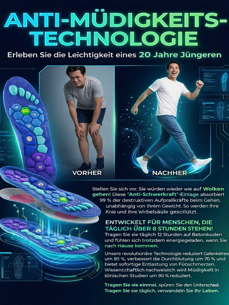 【💯 Gehen wie auf Wolken! 💯】Magnetische Akupressur-Sohlen 🦶 Vitalität in 3 Min. spüren. ✨ Nur heute: 50% Rabatt & 1+1 GRATIS!