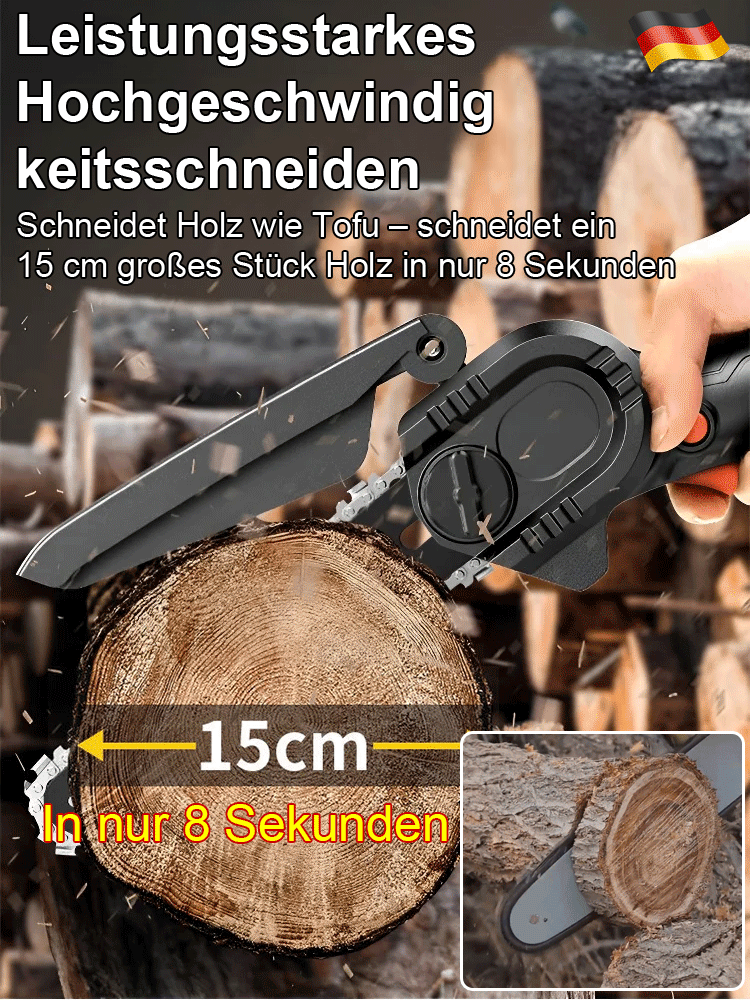 [DEUTSCHE POWER] 11.000 U/min Monster-Kettensäge | Bürstenloser Motor | Schneidet Eiche wie Butter – Einhand-Betrieb & 24h Dauerlauf!