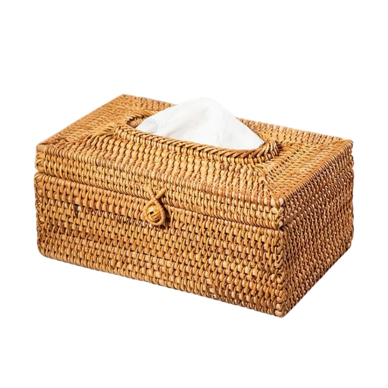 Handgefertigte Taschentuchbox aus Rattan