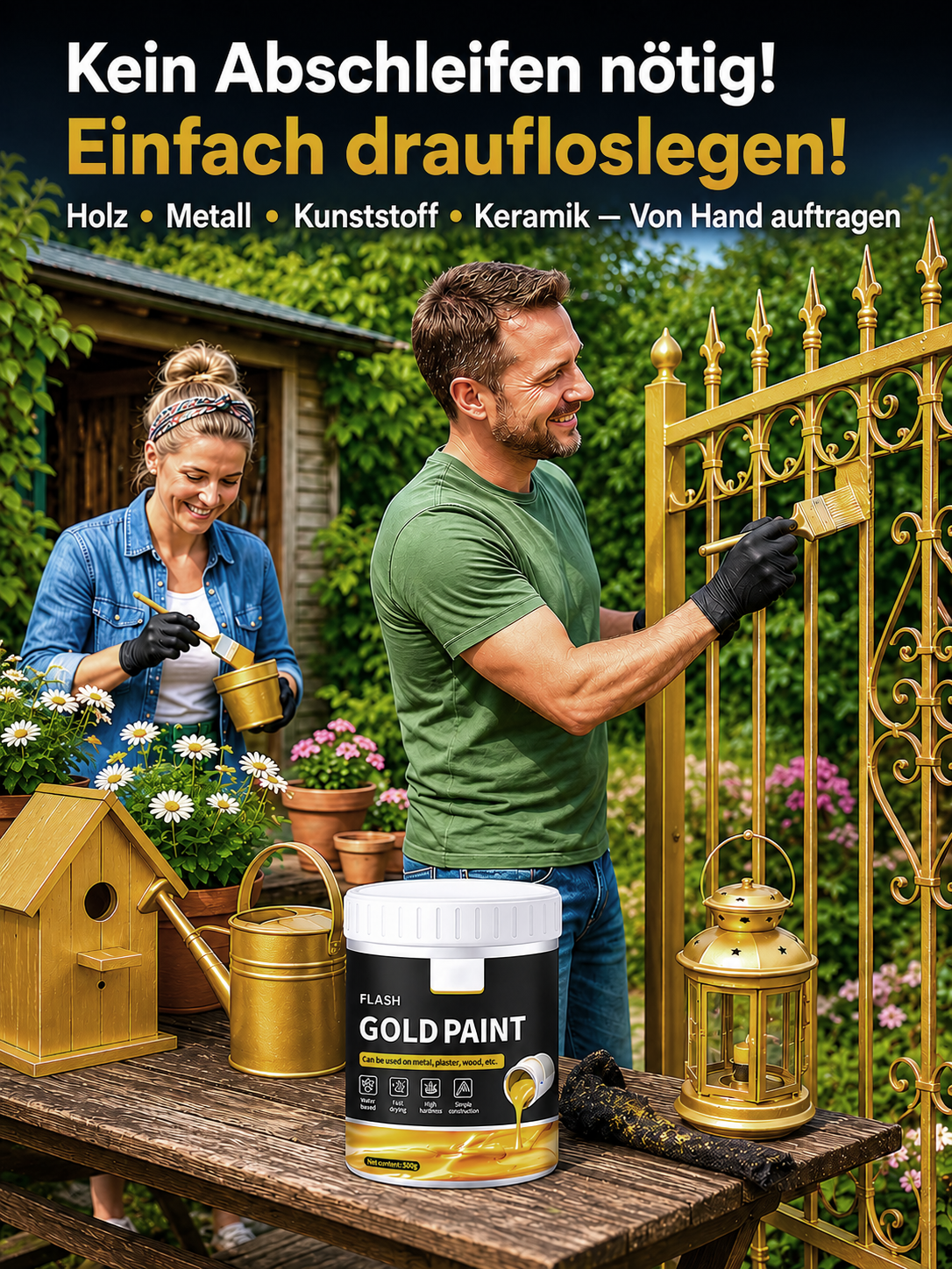 【✨ Premium-Goldlack ✨】Louvre-Effekt für Ihr Zuhause: Glanzvolles Handarbeits-Finish! 👑