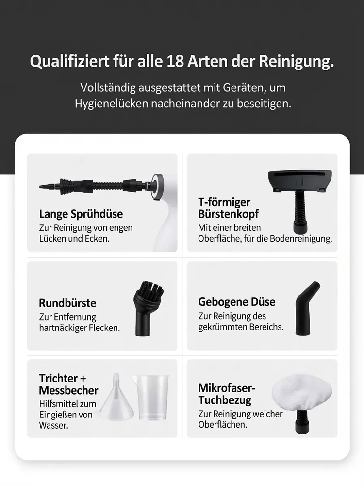 【🚀115°C-Power-Dampf🚀】Hochdruck-Dampfreiniger♨️ 99.9%-Keimfrei-ohne-Chemie! 🧼