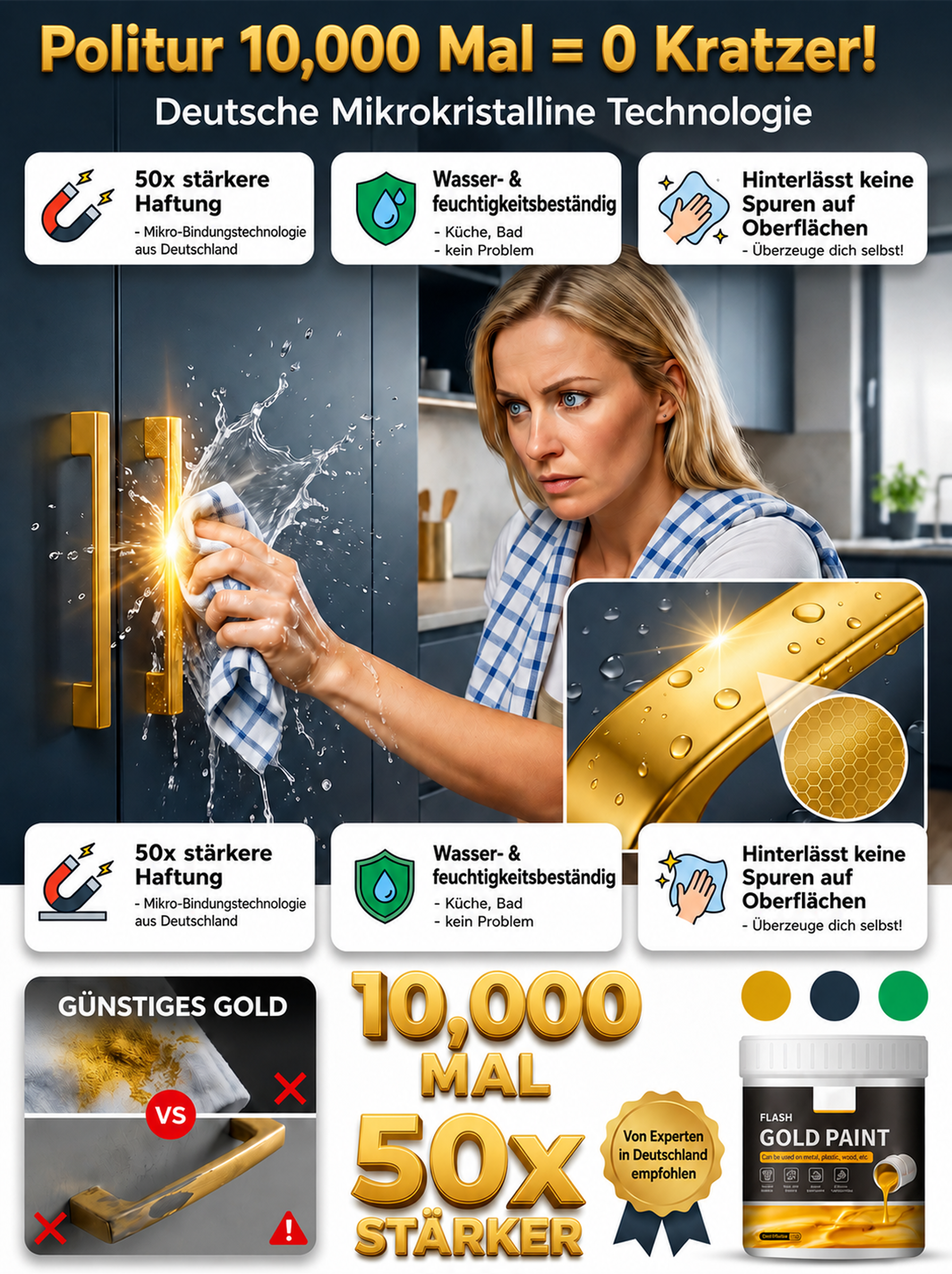 【✨ Premium-Goldlack ✨】Louvre-Effekt für Ihr Zuhause: Glanzvolles Handarbeits-Finish! 👑