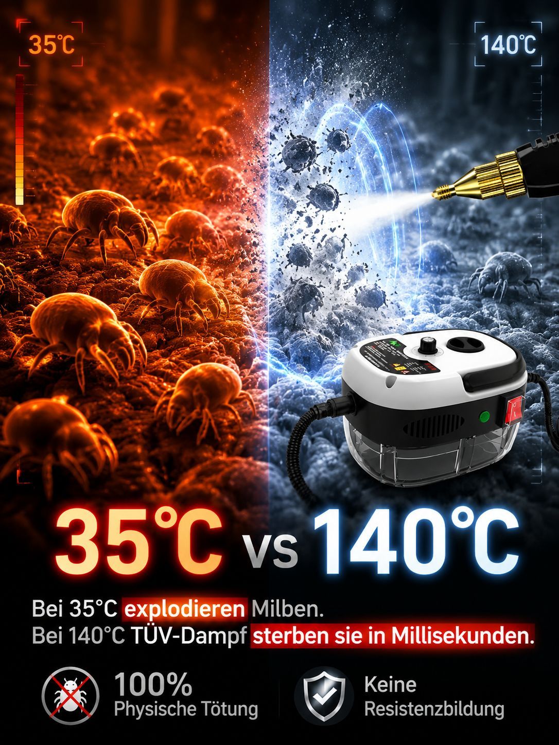 【✨ Dampfreiniger ✨】Fraunhofer-Tech: 99,9% Keimfrei in Sekunden! 🚀