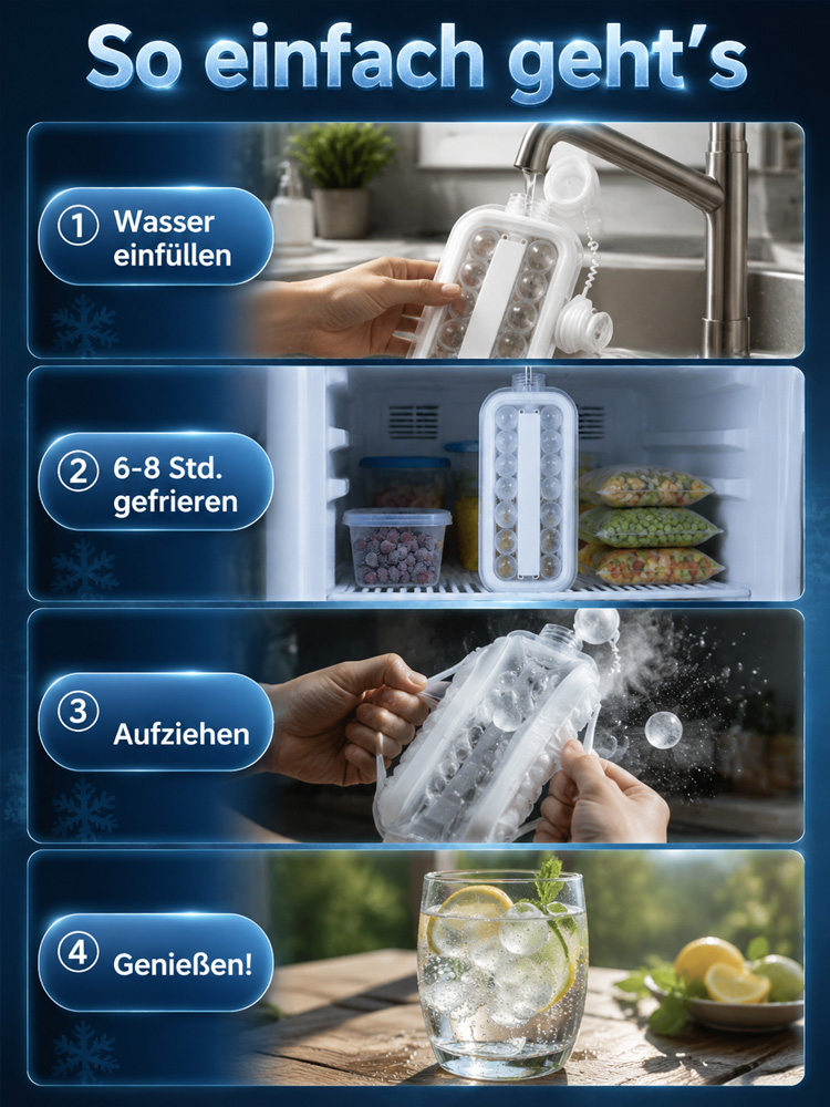 🧊 2-in-1 Eiswürfelbereiter & Trinkflasche: Hygienisch & Ausfallsicher! 💧