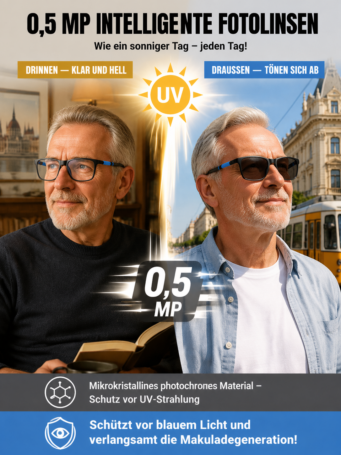 【✨ Smart-Brille ✨】DOG-Zertifiziert:Autofokus von -1000 bis +1000! 🚀