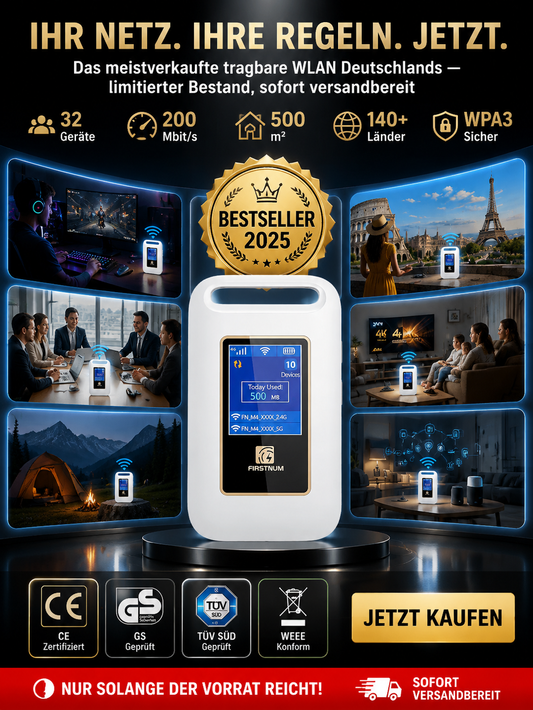 【✨ Satelliten-WLAN ✨】Militär-Netz: Unbegrenztes Gratis-5G! 🚀