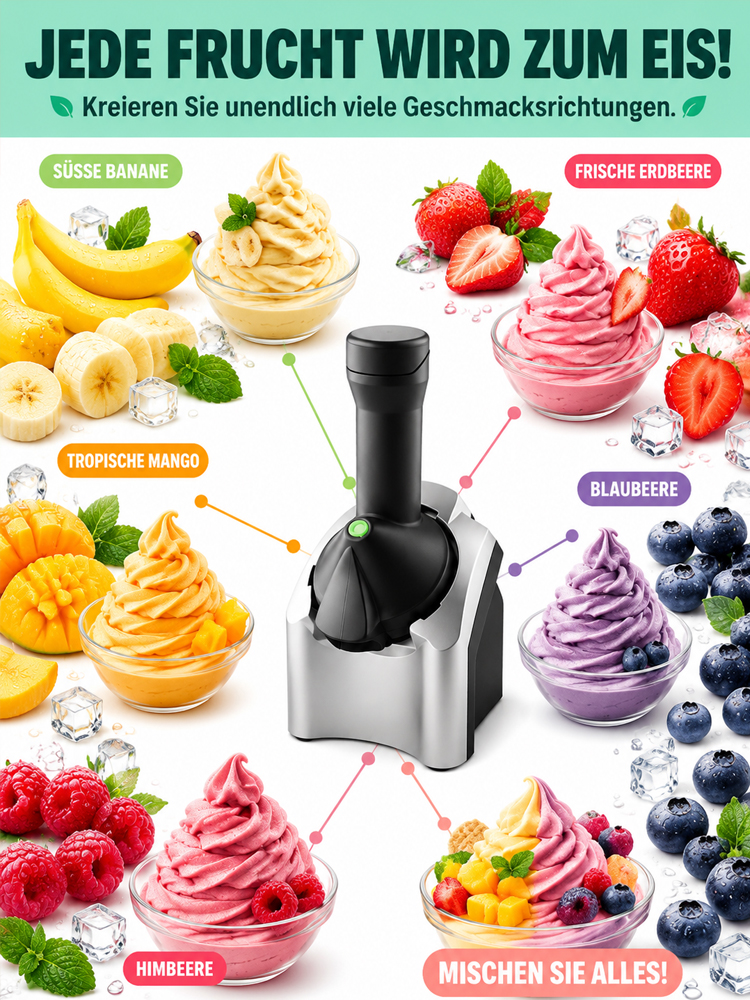🍦 Smarte Frucht-Eismaschine: 100% natürliches Eis in 10 Sekunden! 🍓