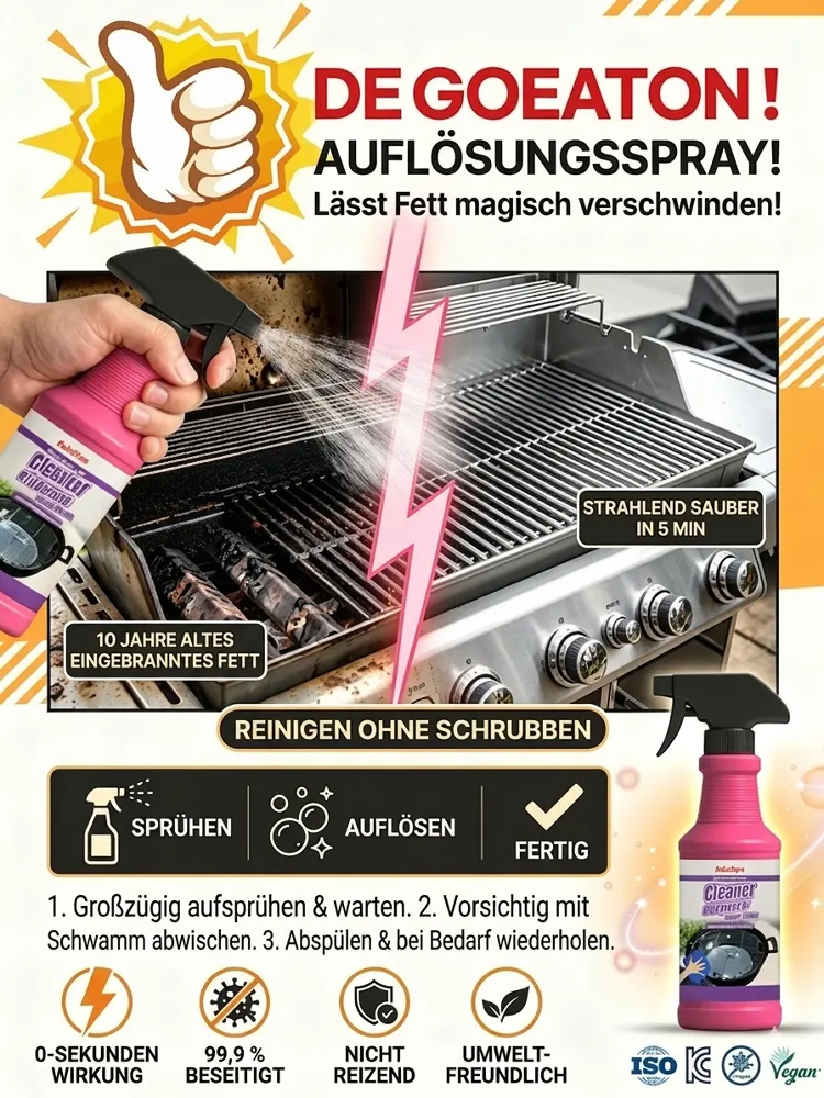 【🍳 Fett-Weg-Wunder 🍳】Profi-Fettlöser: Eingebranntes löst sich wie von selbst! ✨