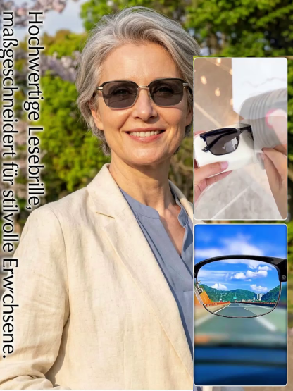 Blaulichtfilternde, selbsttönende Lesebrille