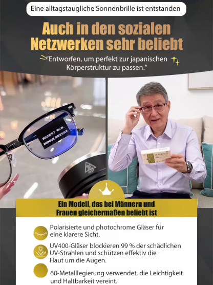 Blaulichtfilternde, selbsttönende Lesebrille