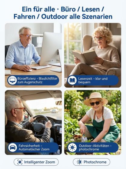 【👓 Universal-Fokus 👓】Smarte Gleitsichtbrille: Von +1.0 bis +7.0 automatisch! ✨