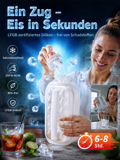 🧊 2-in-1 Eiswürfelbereiter & Trinkflasche: Hygienisch & Ausfallsicher! 💧