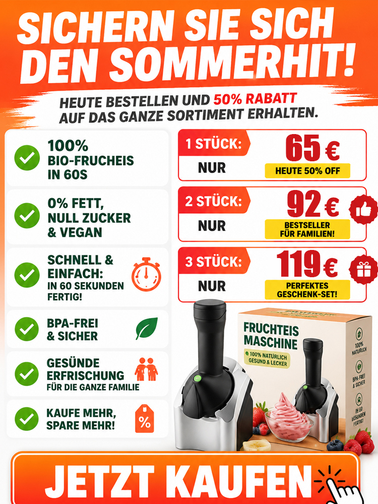 🍦 Smarte Frucht-Eismaschine: 100% natürliches Eis in 10 Sekunden! 🍓