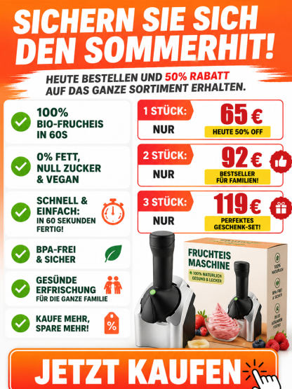 🍦 Smarte Frucht-Eismaschine: 100% natürliches Eis in 10 Sekunden! 🍓