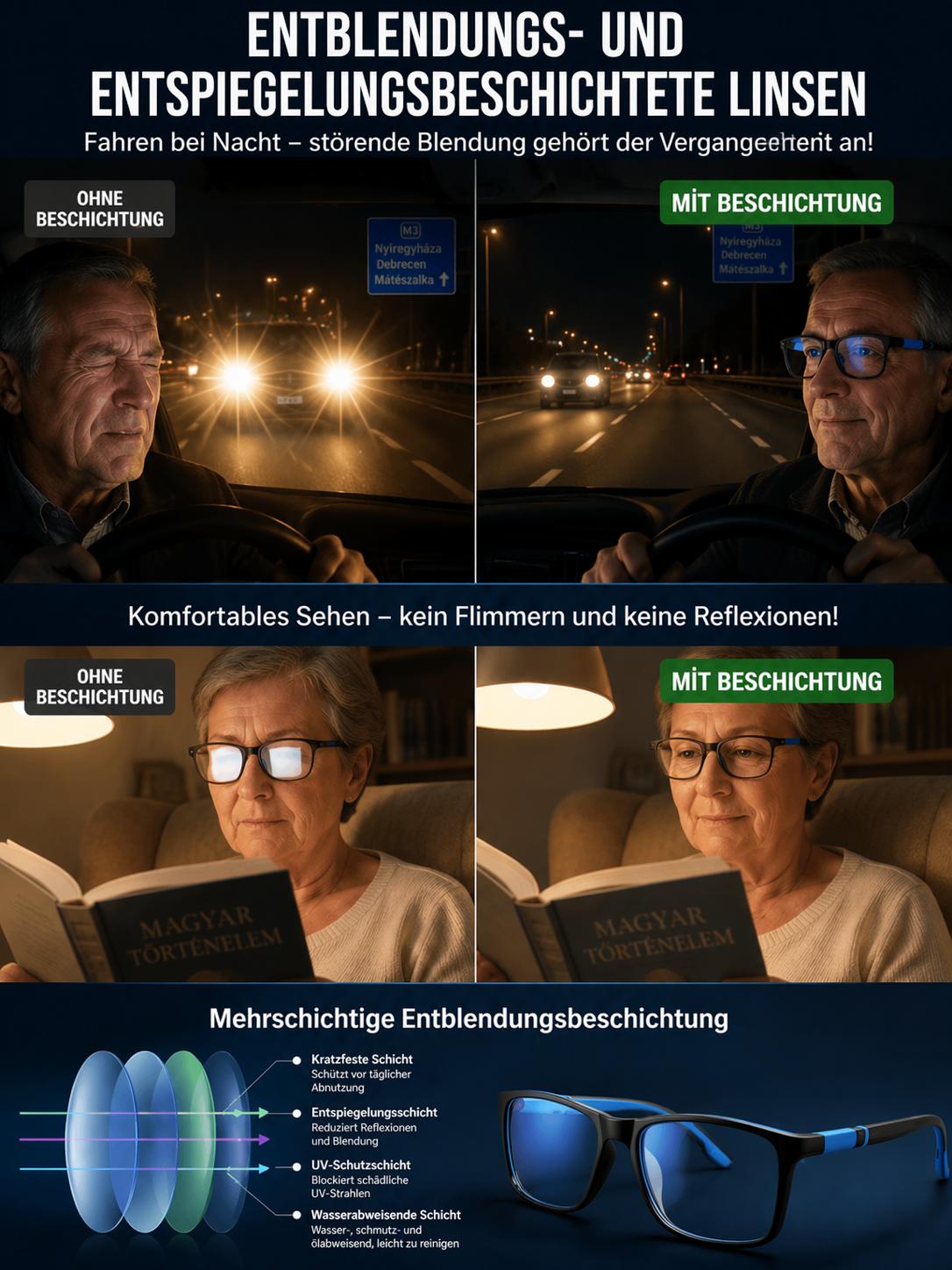 【✨ Smart-Brille ✨】DOG-Zertifiziert:Autofokus von -1000 bis +1000! 🚀