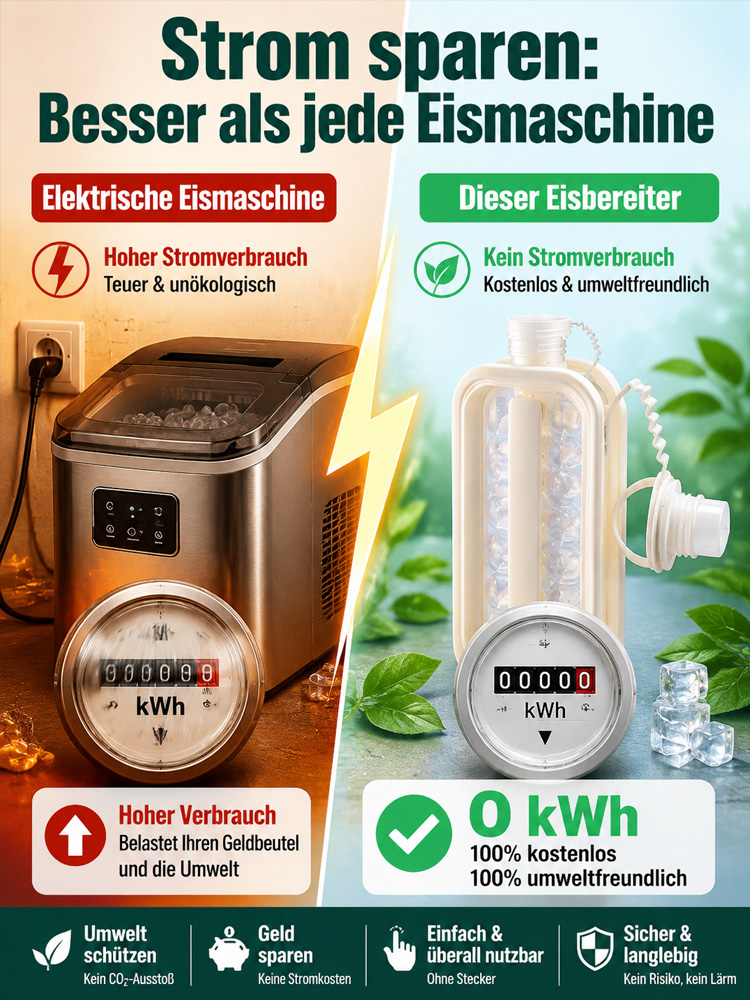 🧊 2-in-1 Eiswürfelbereiter & Trinkflasche: Hygienisch & Ausfallsicher! 💧