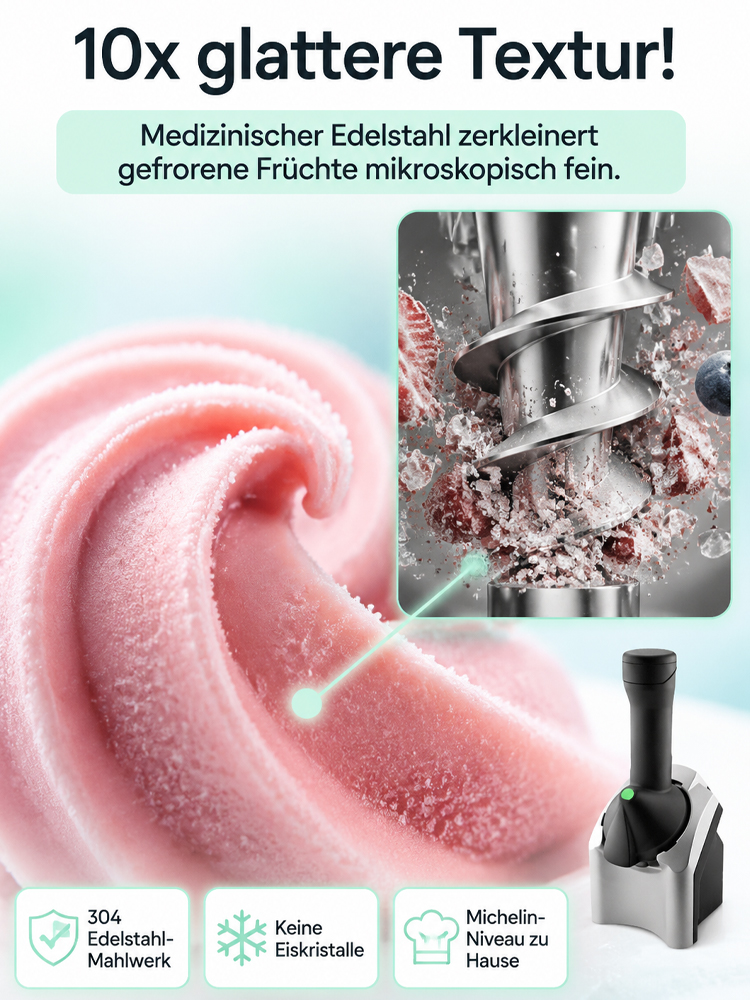 🍦 Smarte Frucht-Eismaschine: 100% natürliches Eis in 10 Sekunden! 🍓
