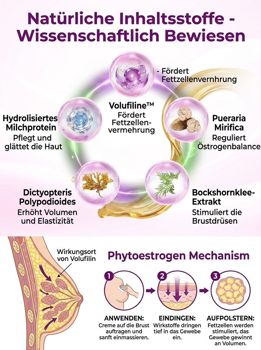 【💯 Der Kurven-Bildhauer ohne Hormone! 💯】Volufiline Serum 🌿 Tiefenaktivierung für Volumen. 🛡️ 30 Tage Geld-zurück-Garantie!