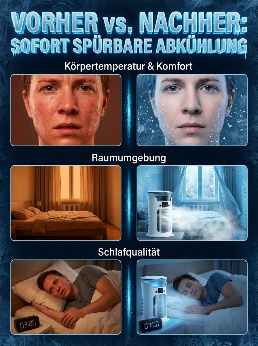【✨ Smart-Luftkühler ✨】Verdunstungs-Tech: 90% Stromersparnis jeden Monat! 🚀