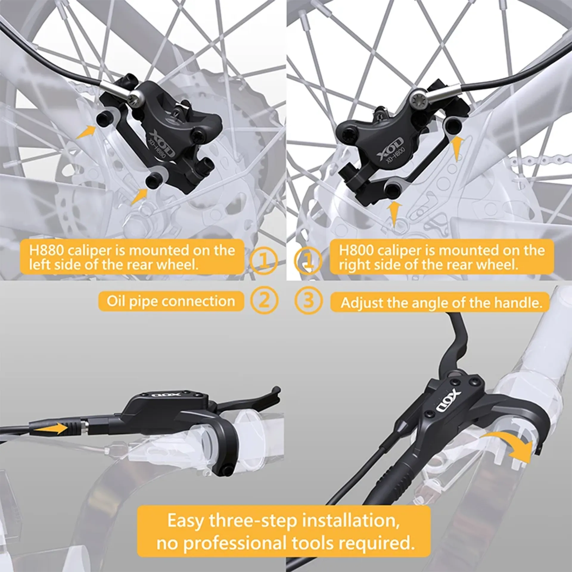 KuKirin G2 G3 and G4 scooter series compatible XOD hydraulic disc brake reference