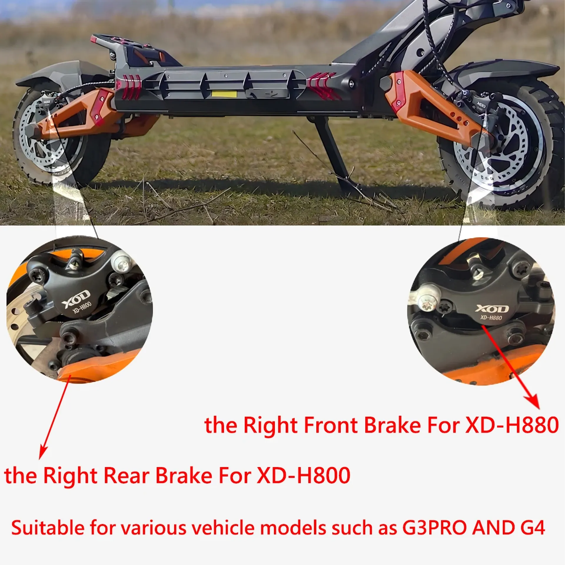 XOD H800 and H880 hydraulic brake components for compatible KuKirin electric scooters