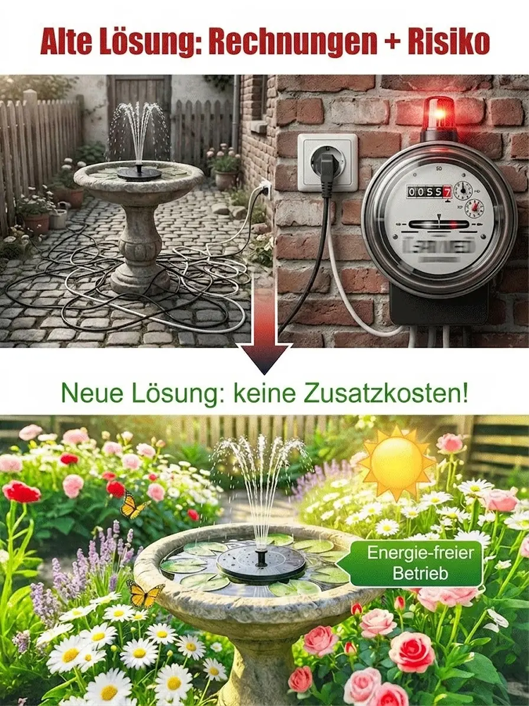 Hauchen Sie Ihrem Garten neues Leben ein! 🌿💧Solarbetriebener schwimmender Springbrunnen