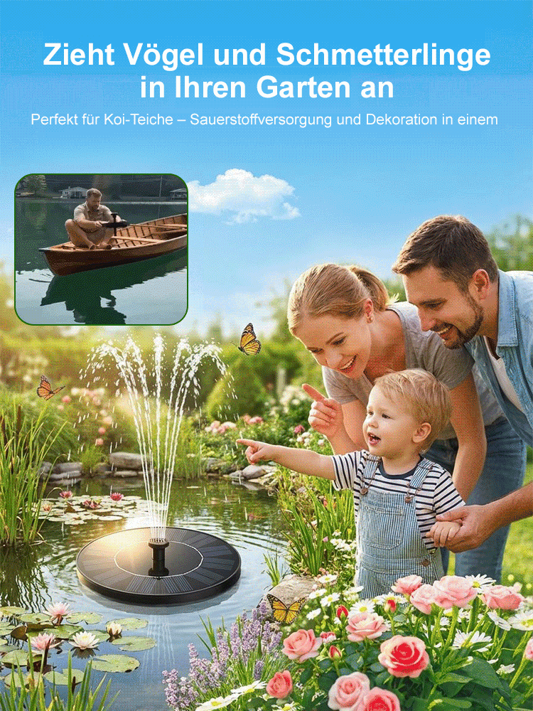 Hauchen Sie Ihrem Garten neues Leben ein! 🌿💧Solarbetriebener schwimmender Springbrunnen