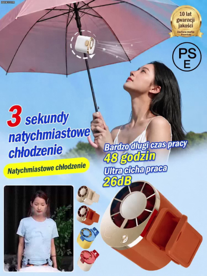 Idealne rozwiązanie do chłodzenia w plenerze: wentylator mocowany do paska, który obniża temperaturę o 16°C w 3 sekundy