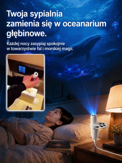 Projektor Ocean and Galaxy Starry Sky Ultra-High Definition natychmiast przemieni Twój pokój i samochód w wymarzone akwarium