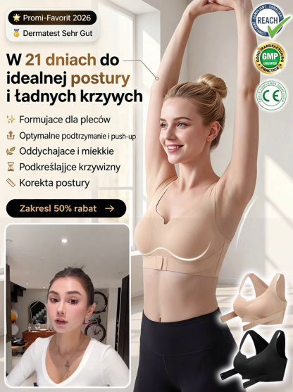 Pożegnaj ból pleców i odciski na plecach! Bezszwowy, nieodczuwalny biustonosz z podparciem pleców natychmiast unosi i wygładza tłuszcz na plecach