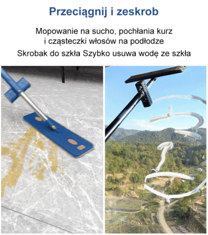 42cm Szeroki Mop Samowyciskający 360° + Skrobak EVA + Ostatnia Szansa na Wyczerpanie Zapasów!