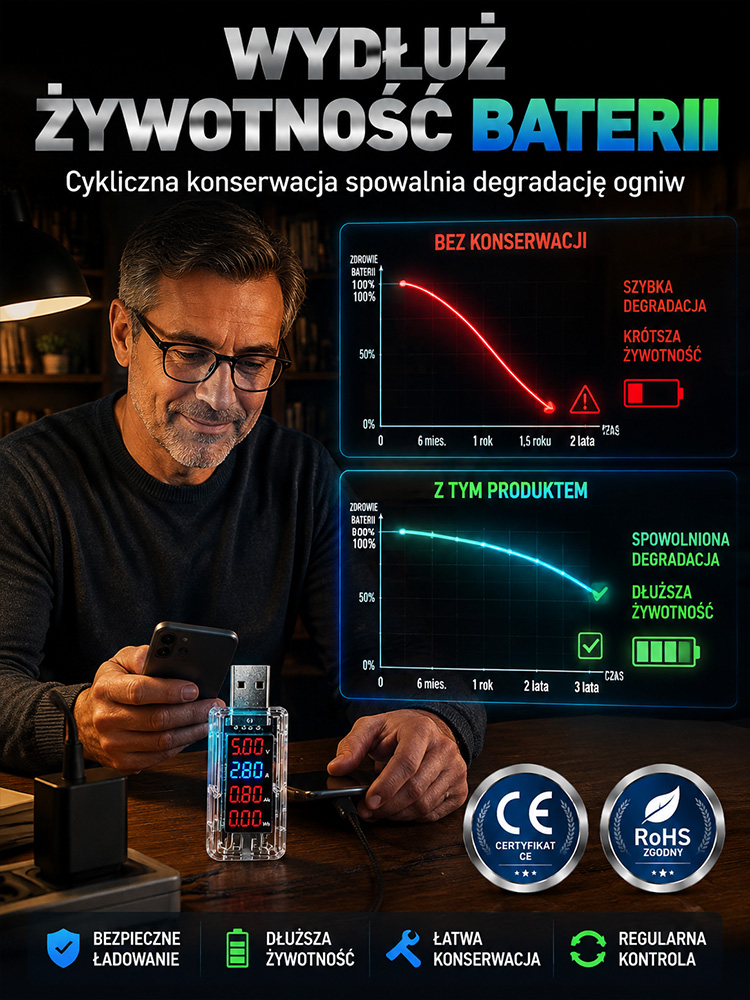 Inteligentny Aktywator Baterii USB z Technologią Impulsową – Wyświetlacz LED, Oficjalna Wyprzedaż Magazynowa 50% OFF