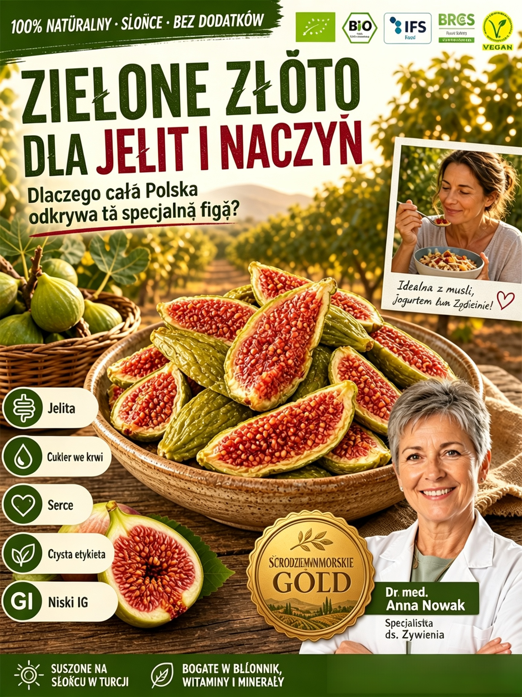 Suszone Zielone Figi "Zielone Złoto" – 100% Naturalne, Bez Dodatku Cukru, Wyprzedaż -80% Taniej!