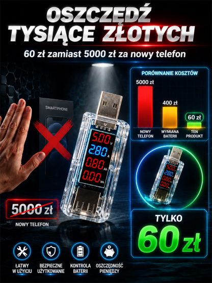 Inteligentny Aktywator Baterii USB z Technologią Impulsową – Wyświetlacz LED, Oficjalna Wyprzedaż Magazynowa 50% OFF