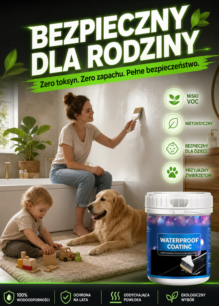 Niemiecka Poliuretanowa Powłoka Wodoodporna 300% Elastyczności (-40°C do +120°C) – 70 Lat Gwarancji, Błyskawiczna Likwidacja Przecieków